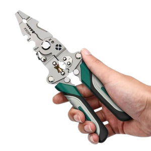 Alicate Pelacables 5 en 1 – Plegable, con Polea y Crimpadora para Electricistas