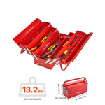 Caja de Herramientas Metálica VEVOR de 18" – 3 Niveles, 5 Bandejas Plegables con Asa | Portátil y Resistente