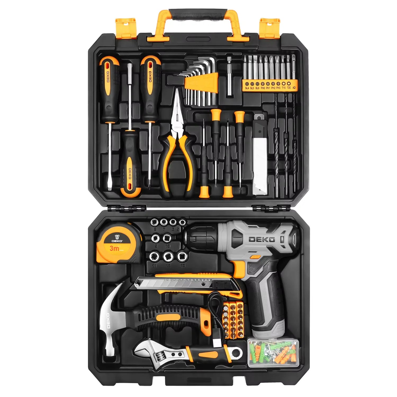 DEKO Kit de Herramientas con Taladro Atornillador Inalámbrico de 8V